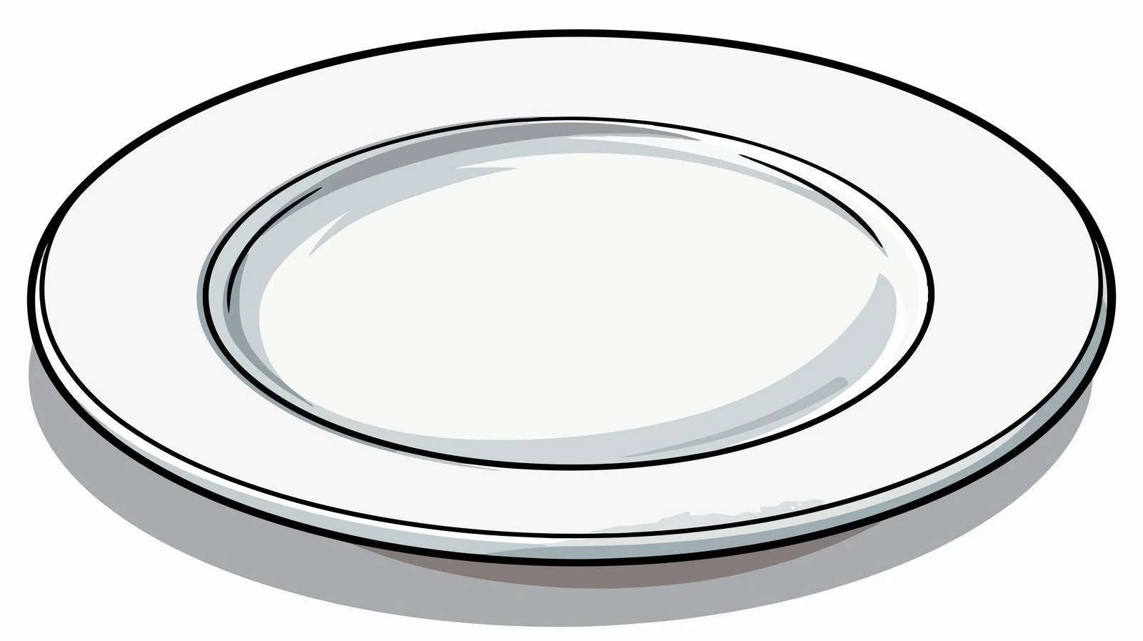 Hand-drawn Cartoon Empty Plate Illustration — free download from Dotvec