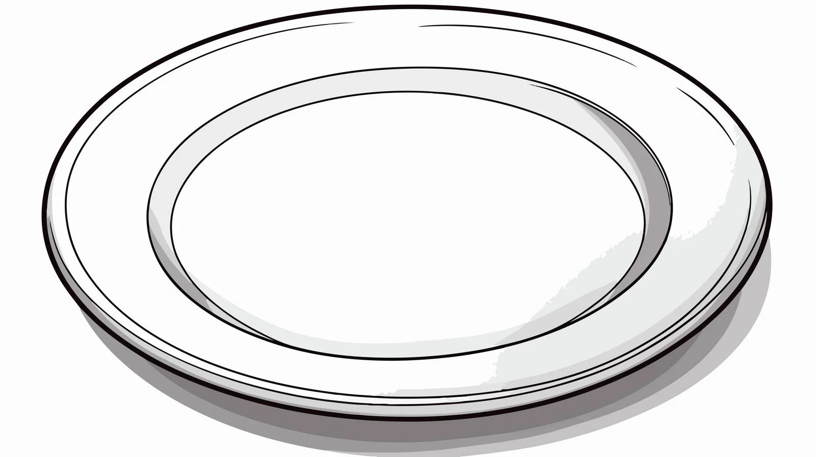 Cartoon Empty Plate Stock Vector Illustration — free download from Dotvec