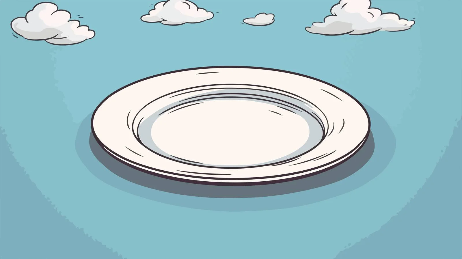 Cartoon Hungry Symbol on Empty Plate — free download from Dotvec