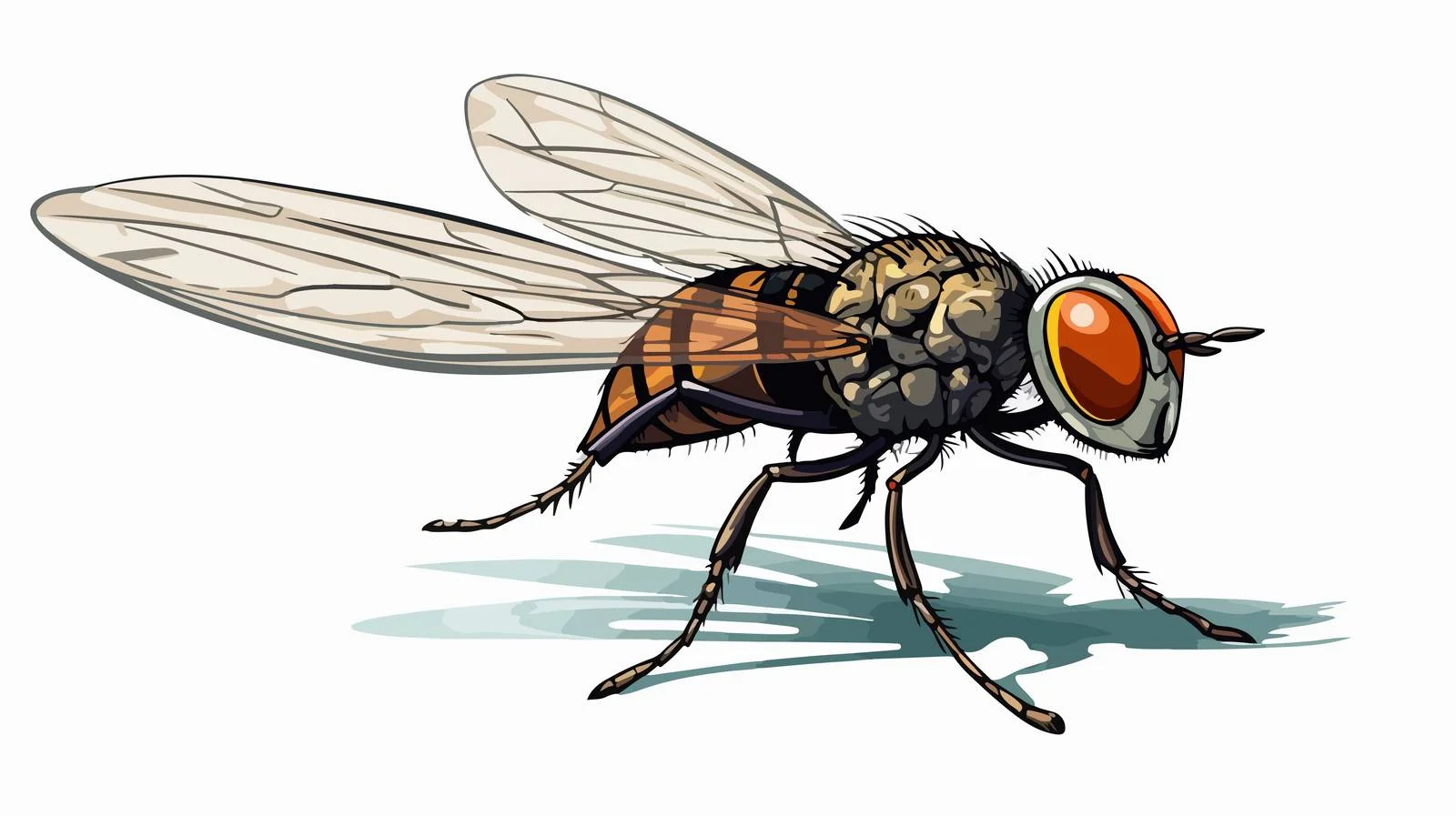 Zapped Cartoon Fly Stock Illustration — free download from Dotvec