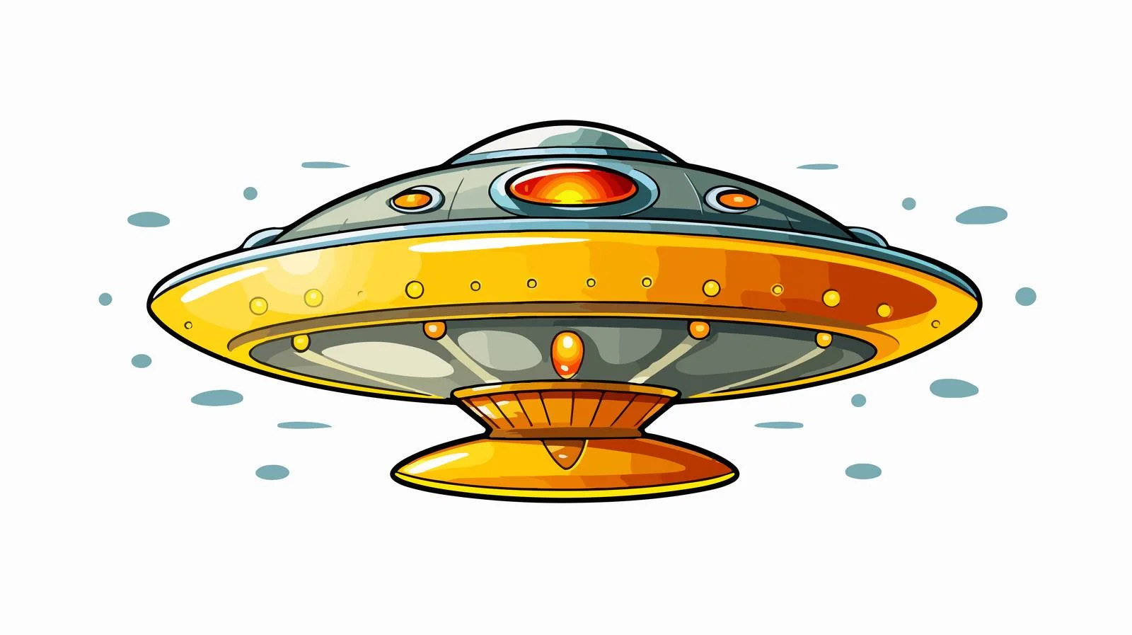 Cartoon Flying Saucer Illustration — free download from Dotvec