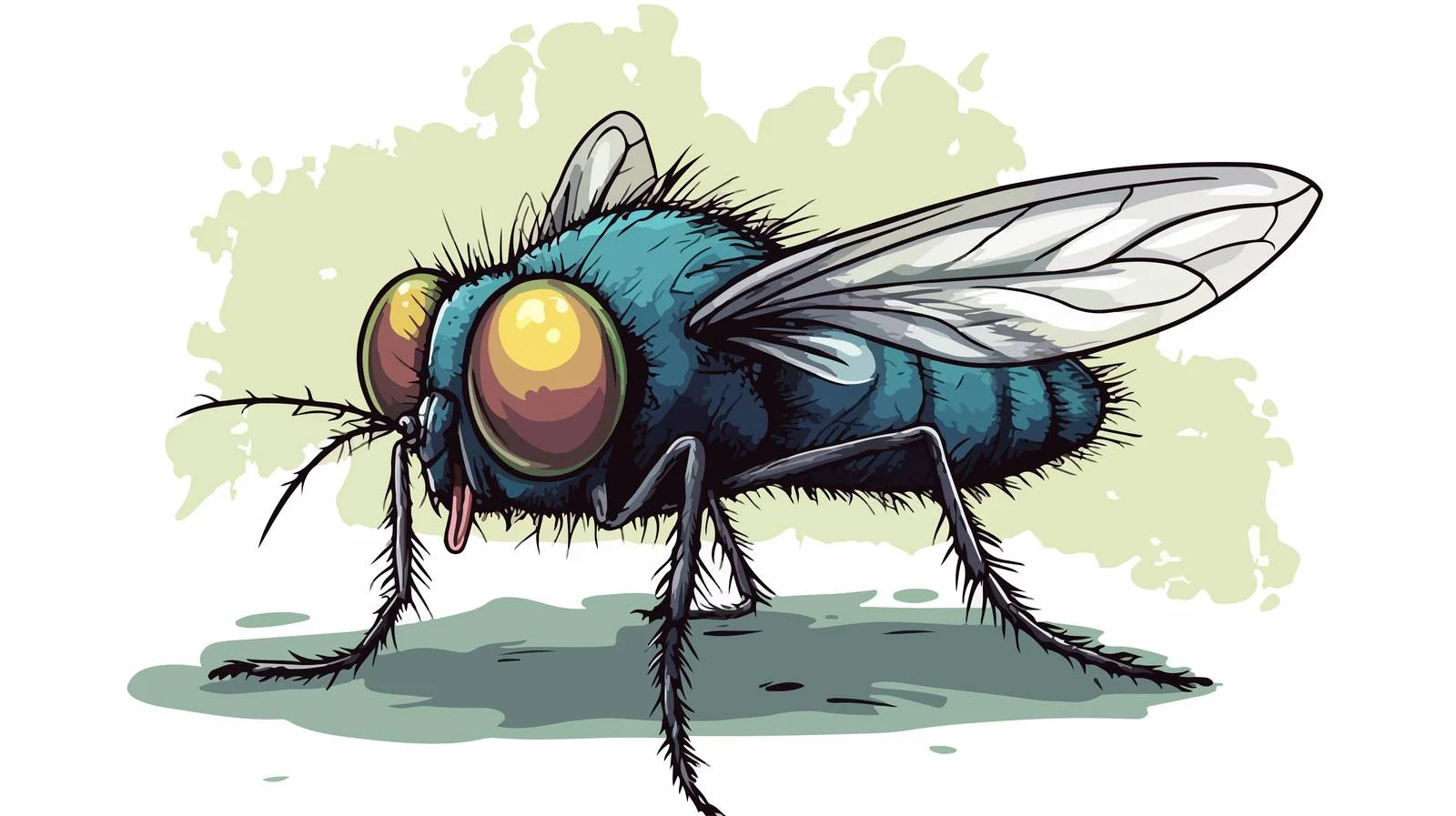 Comic Fly Farting Cartoon Illustration — free download from Dotvec