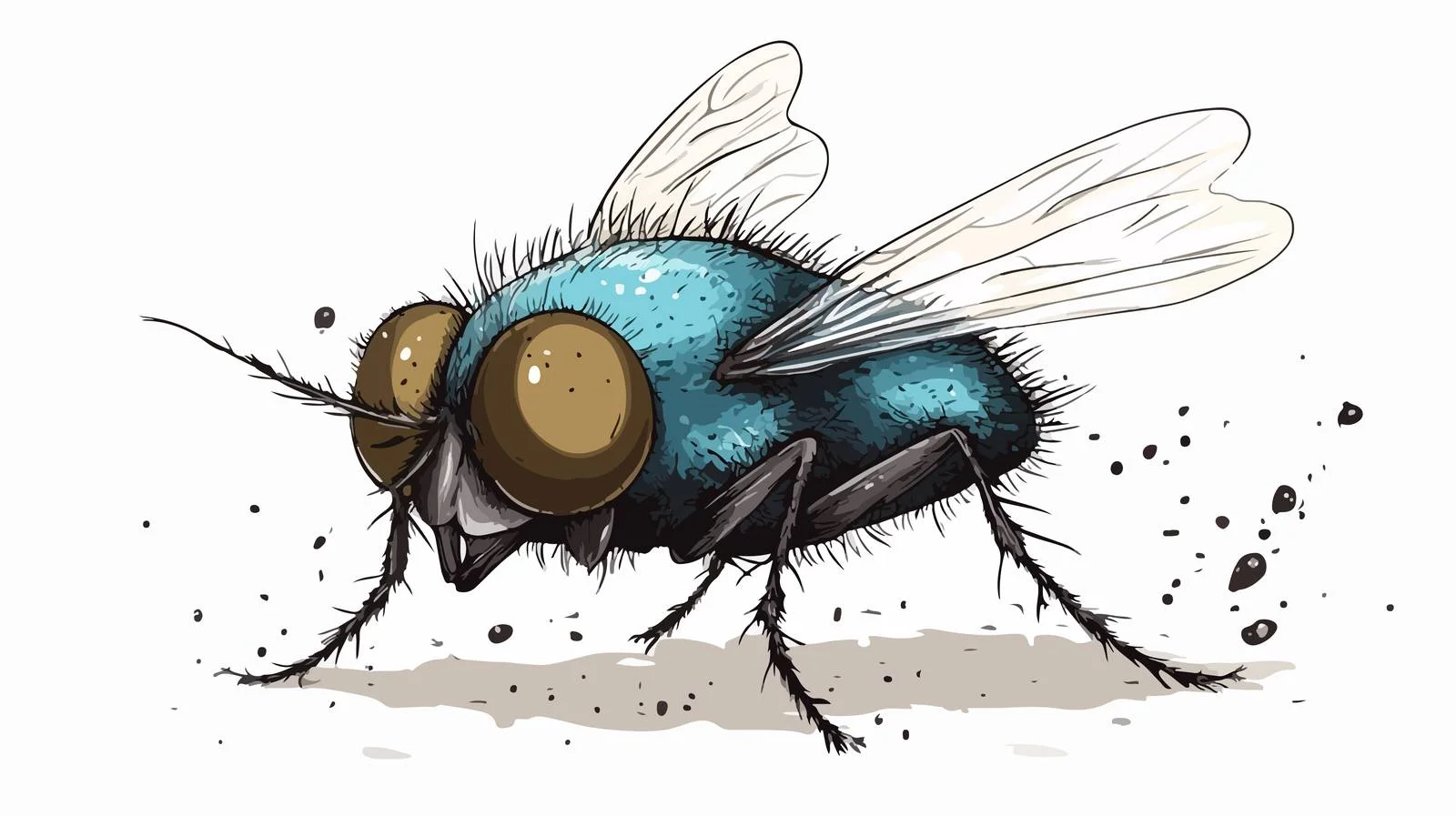 Gross Farting Fly Cartoon Illustration — free download from Dotvec