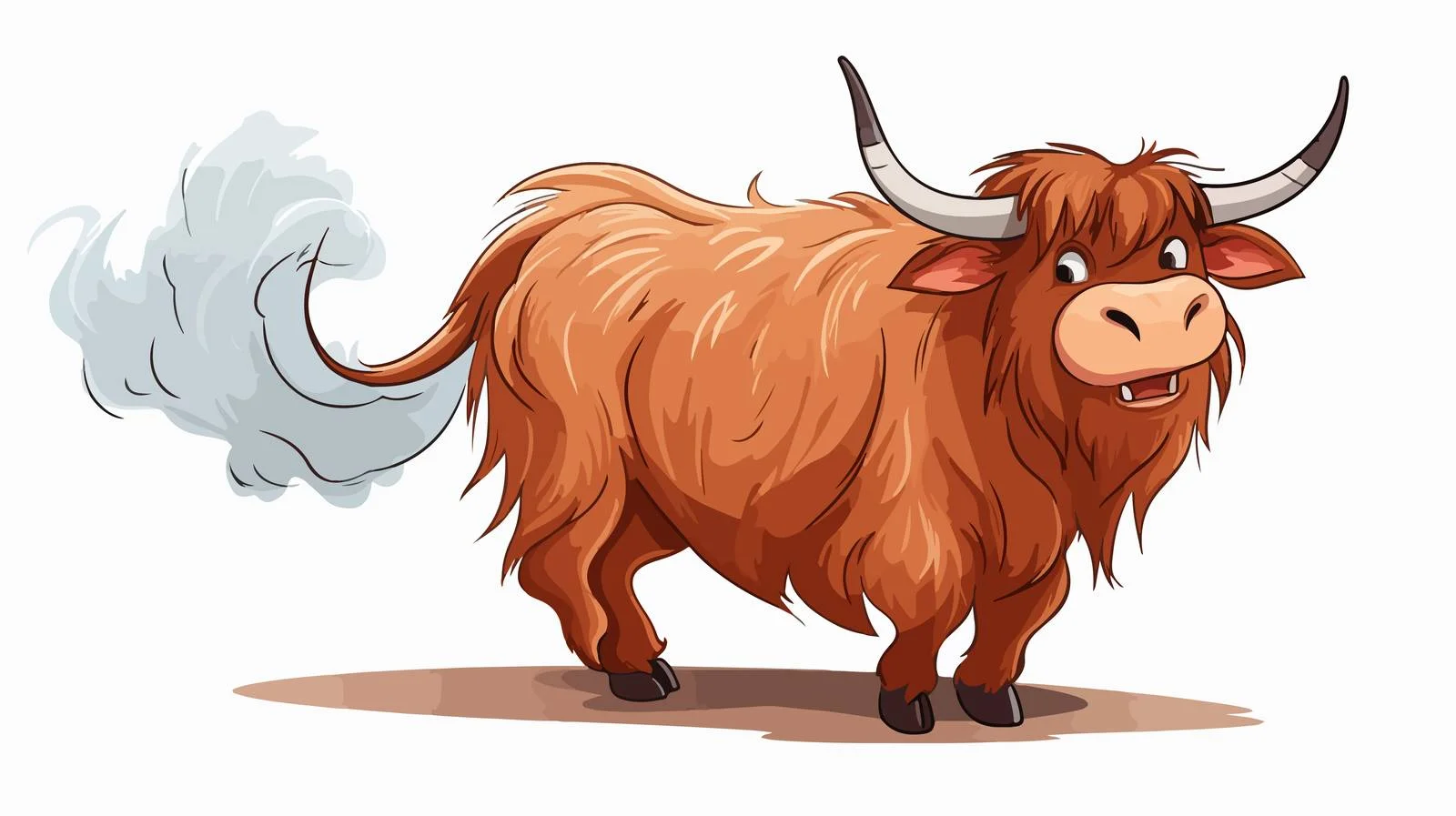 Whimsical Cow Farting Cartoon Illustration — free download from Dotvec