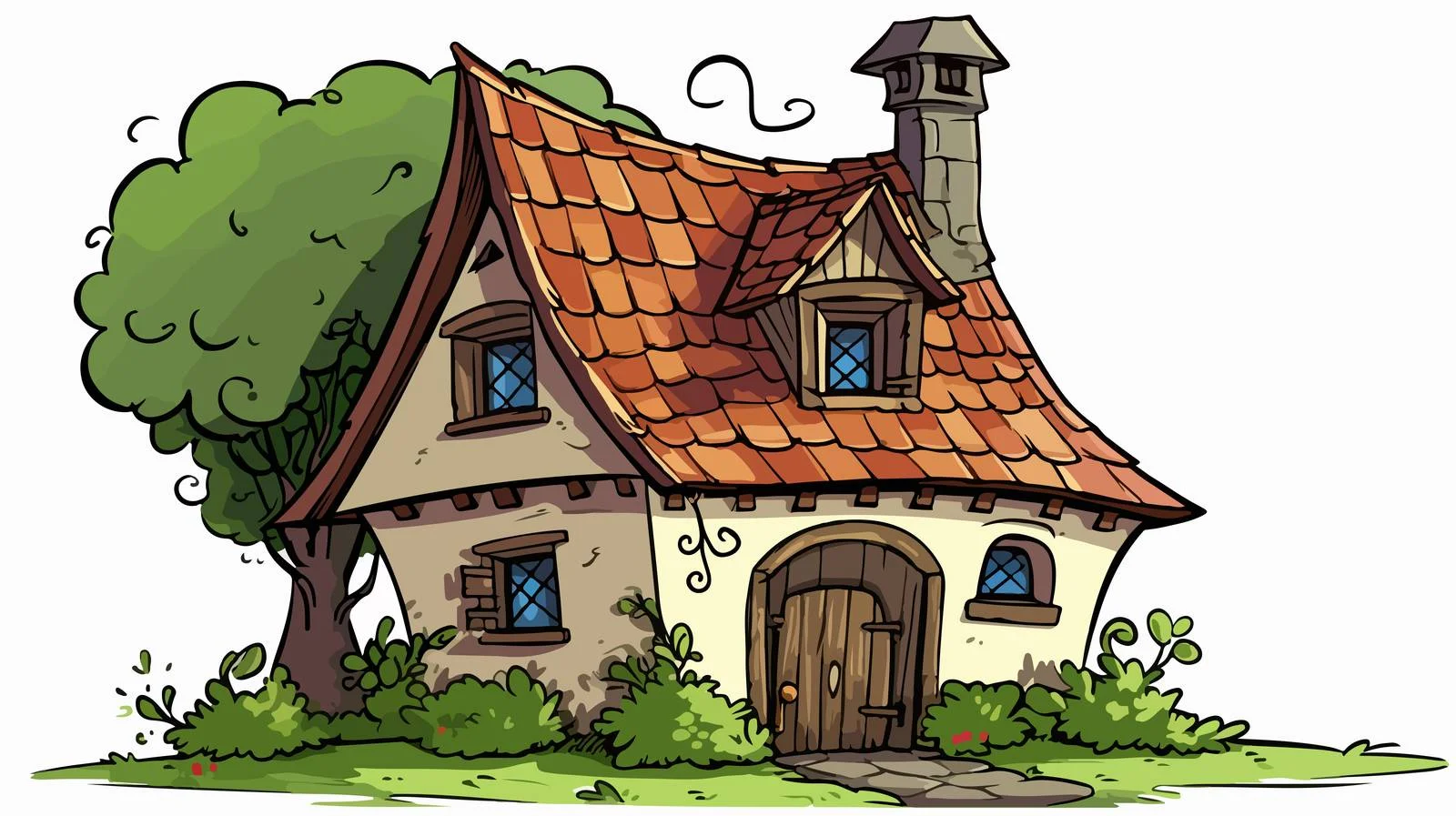 Charming Cartoon House Vector Illustration — free download from Dotvec