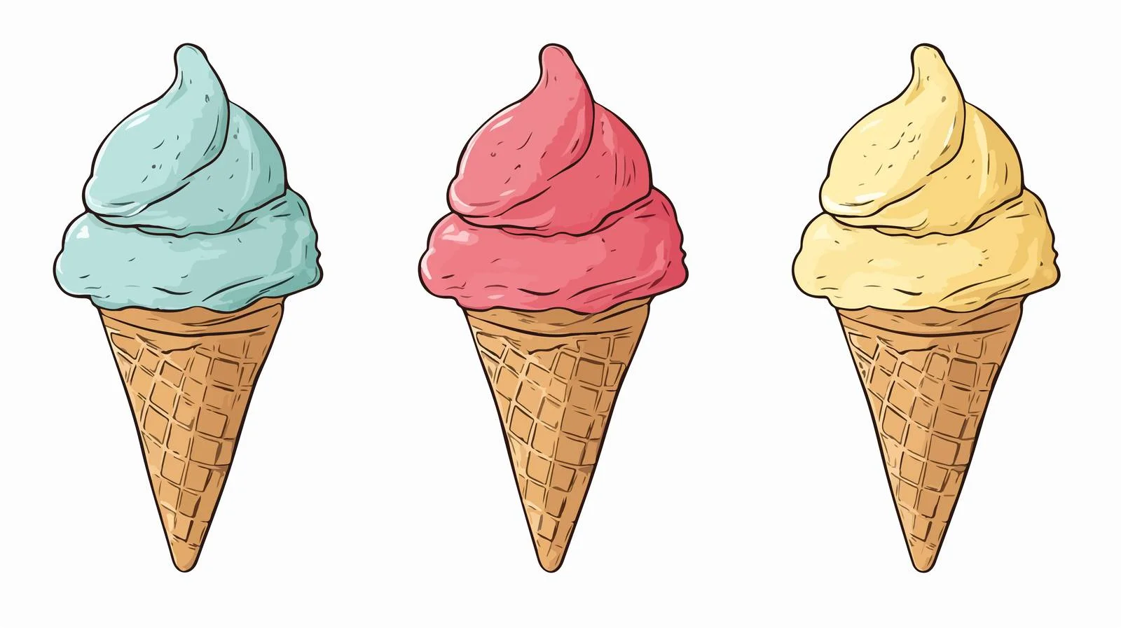 Whimsical Ice Cream Cone Illustration — free download from Dotvec