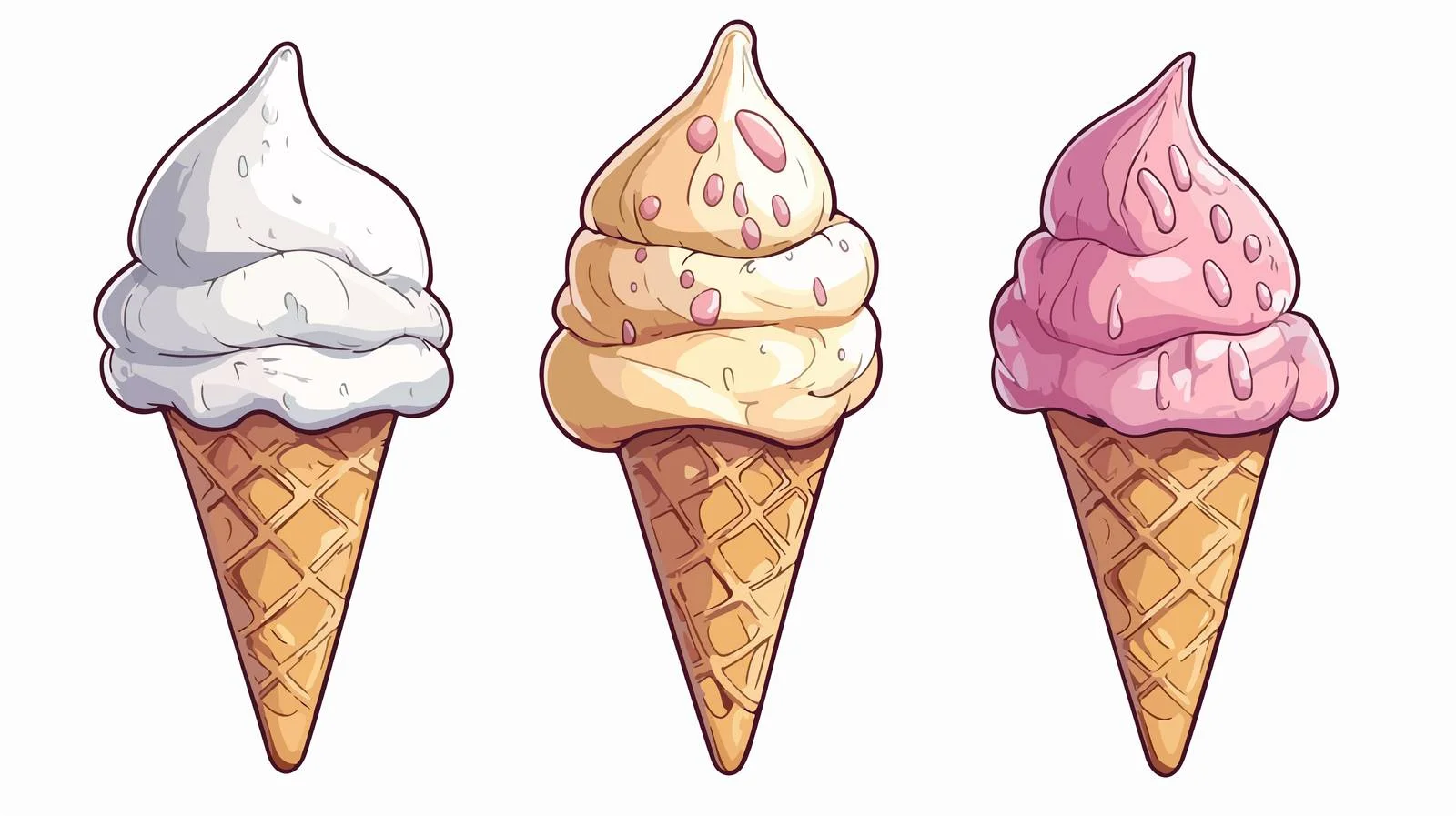 Colorful Cartoon Ice Cream Cone Vector — free download from Dotvec