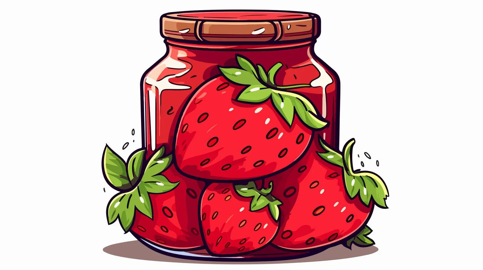 Whimsical Strawberry Jam Jar Illustration — free download from Dotvec
