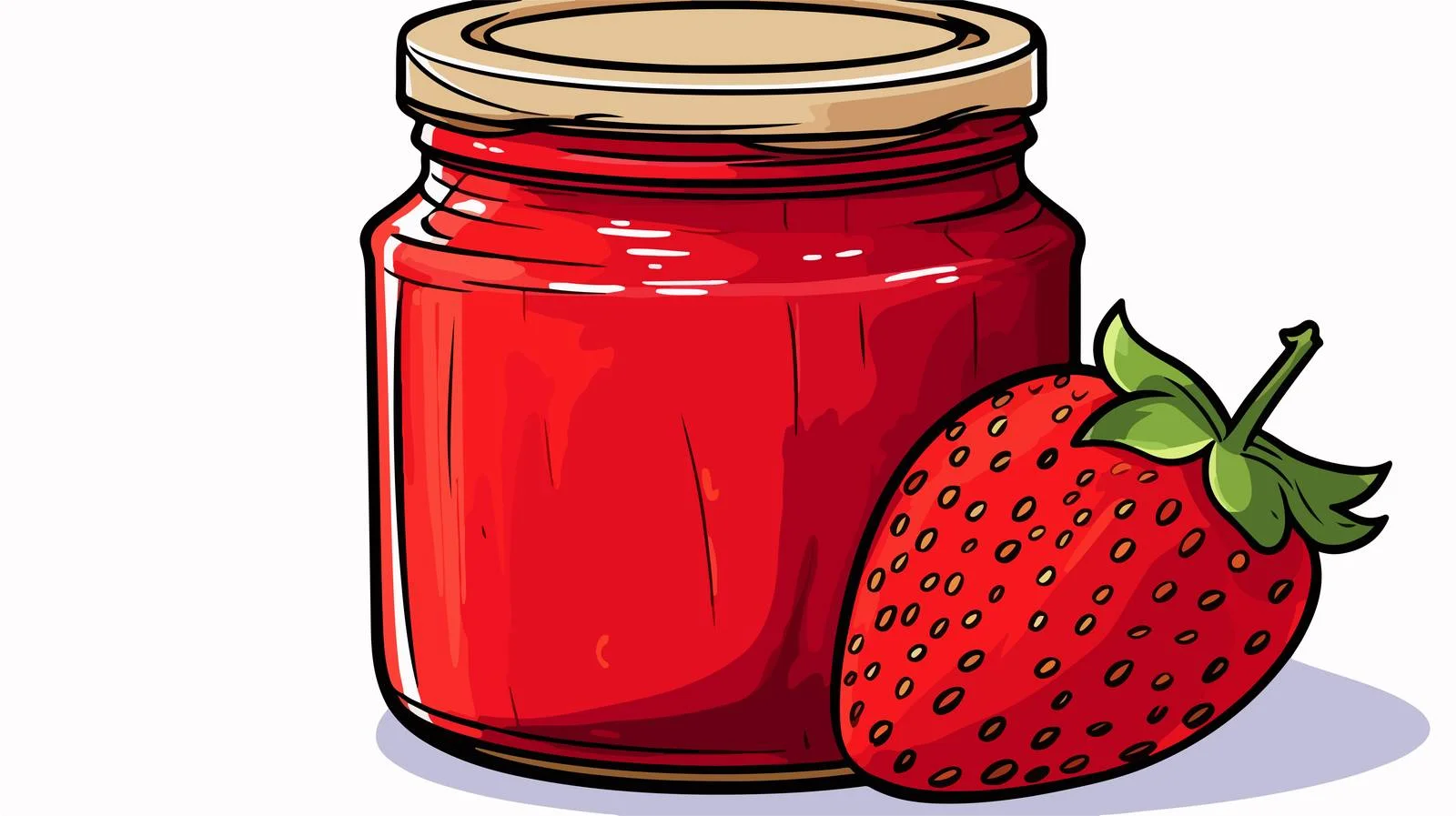 Whimsical Strawberry Jam Jar Illustration — free download from Dotvec