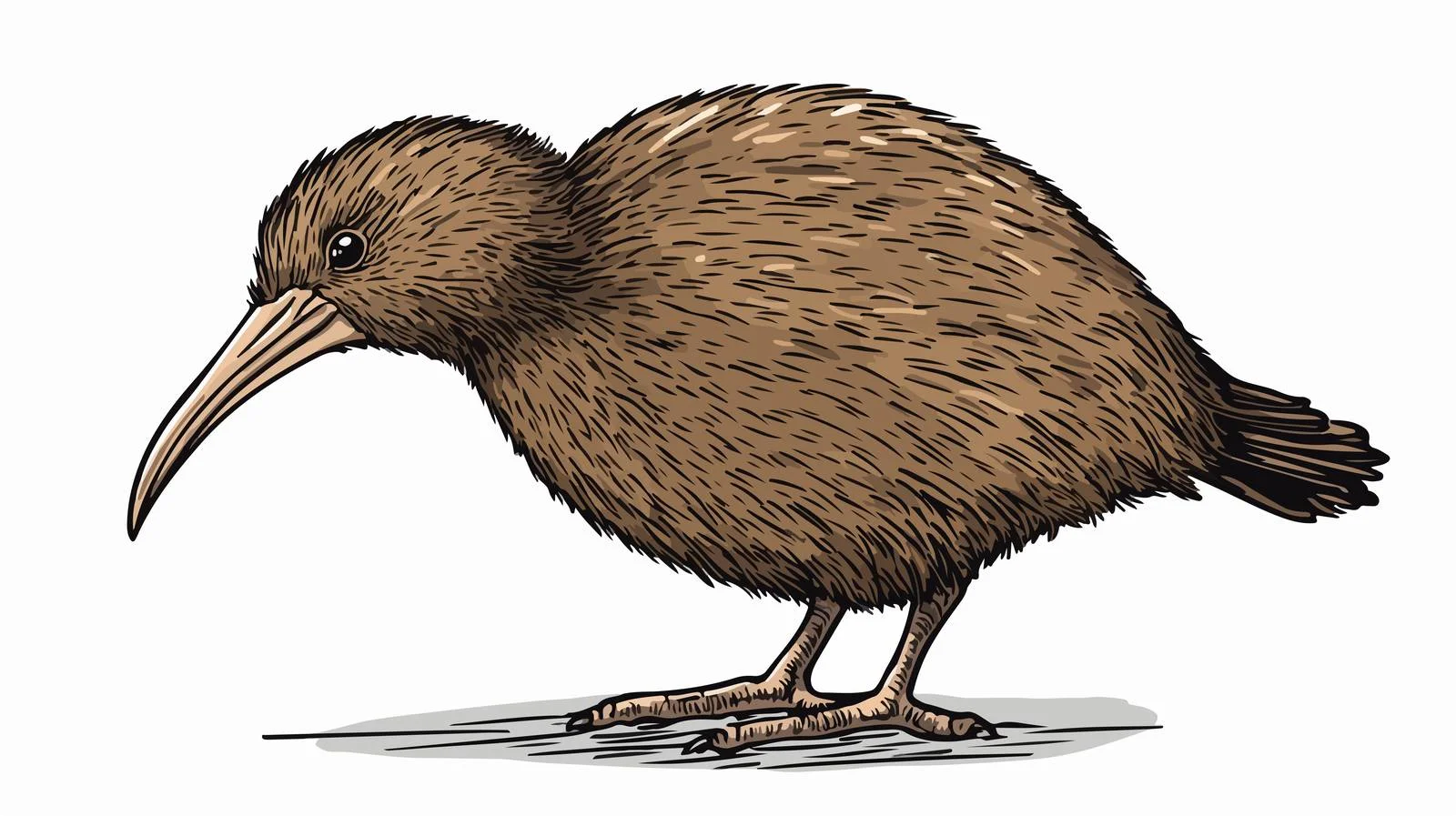 Whimsical Kiwi Bird Illustration — free download from Dotvec