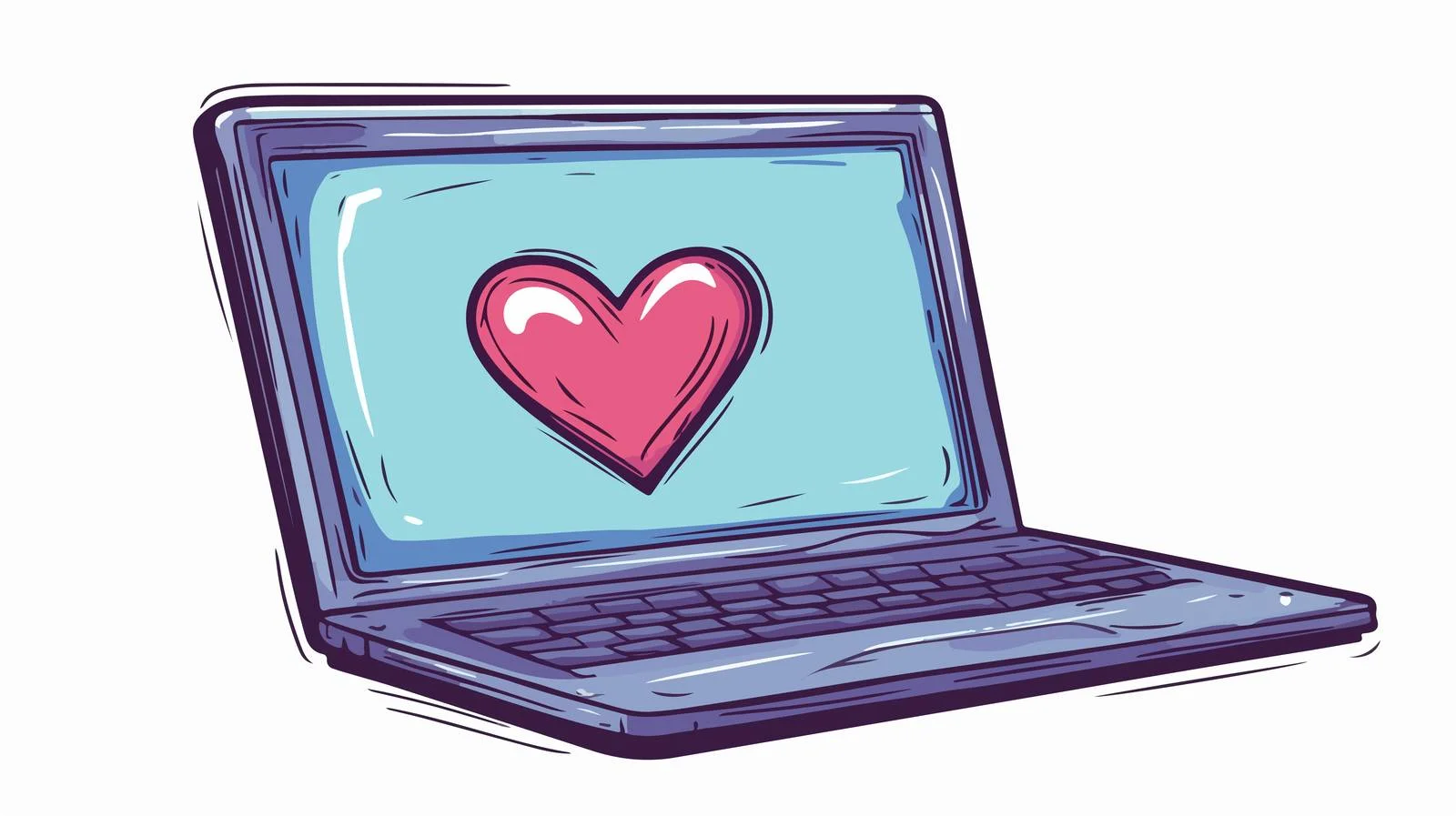 Whimsical Laptop with Heart Symbol — free download from Dotvec