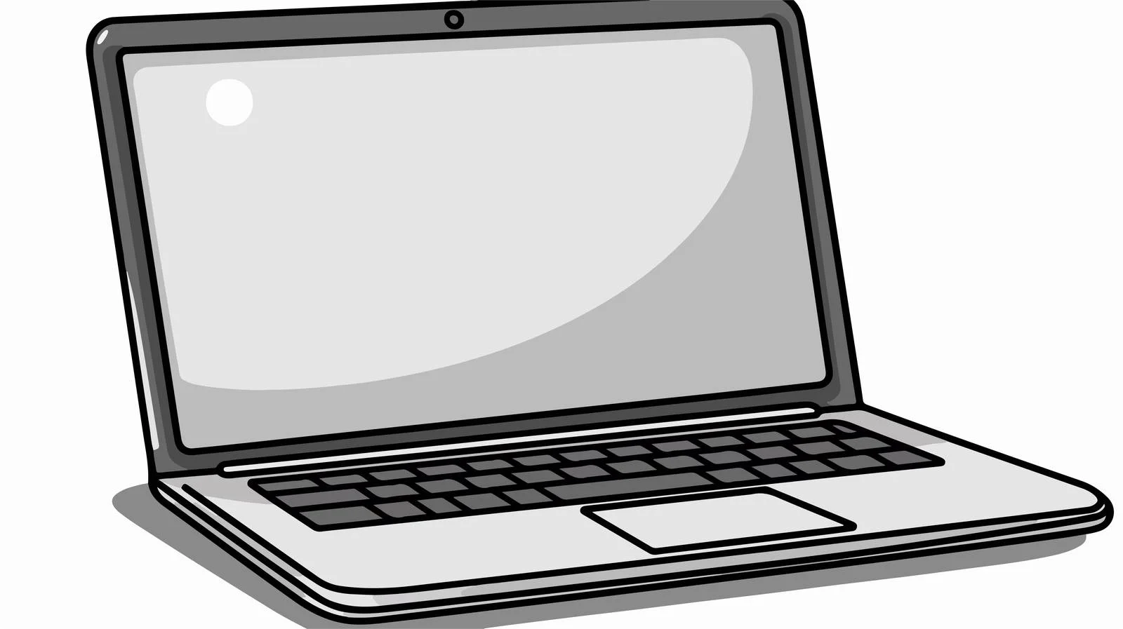 Interactive Laptop with Question Mark — free download from Dotvec