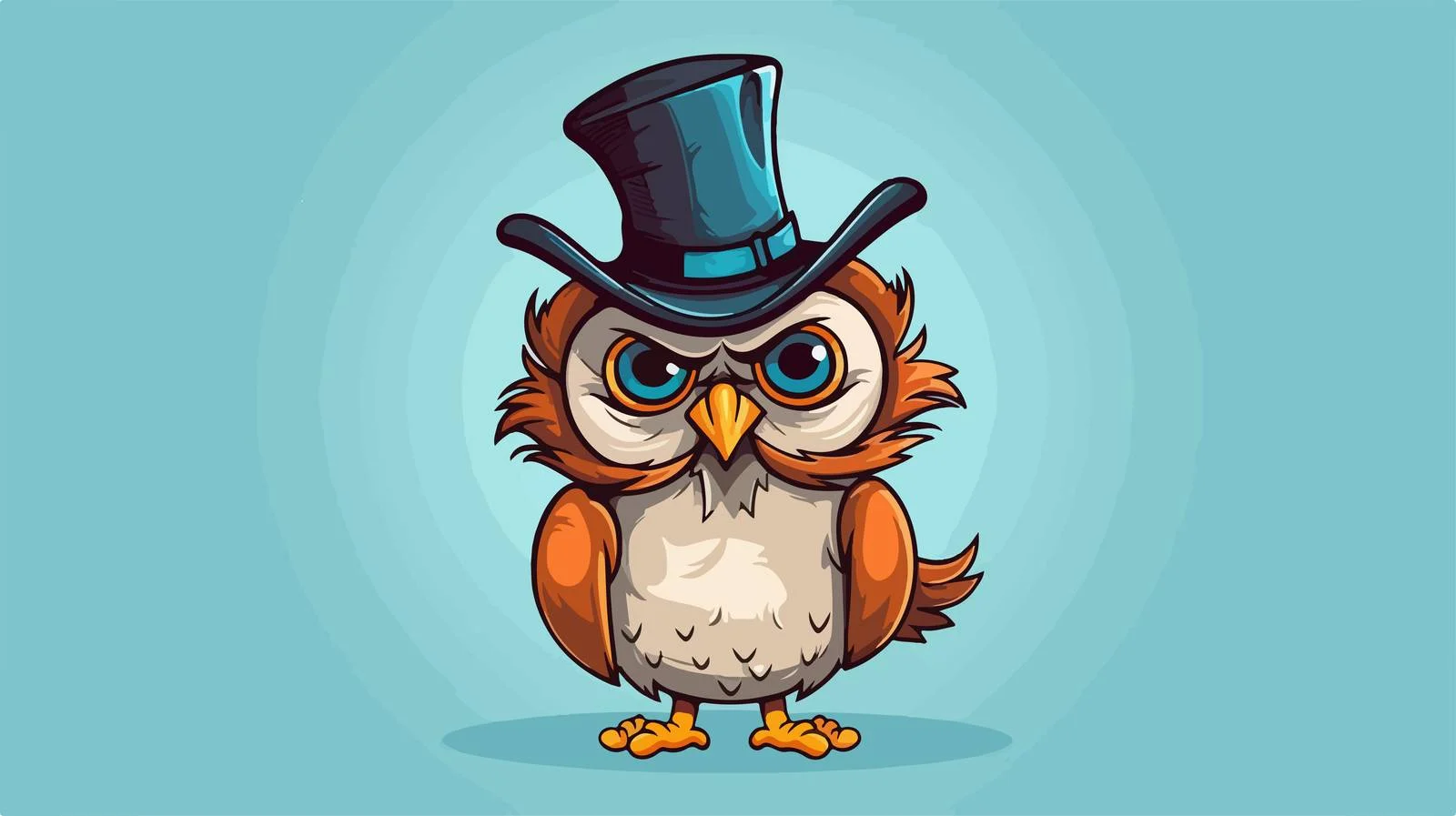 Charming Owl in Top Hat Illustration — free download from Dotvec