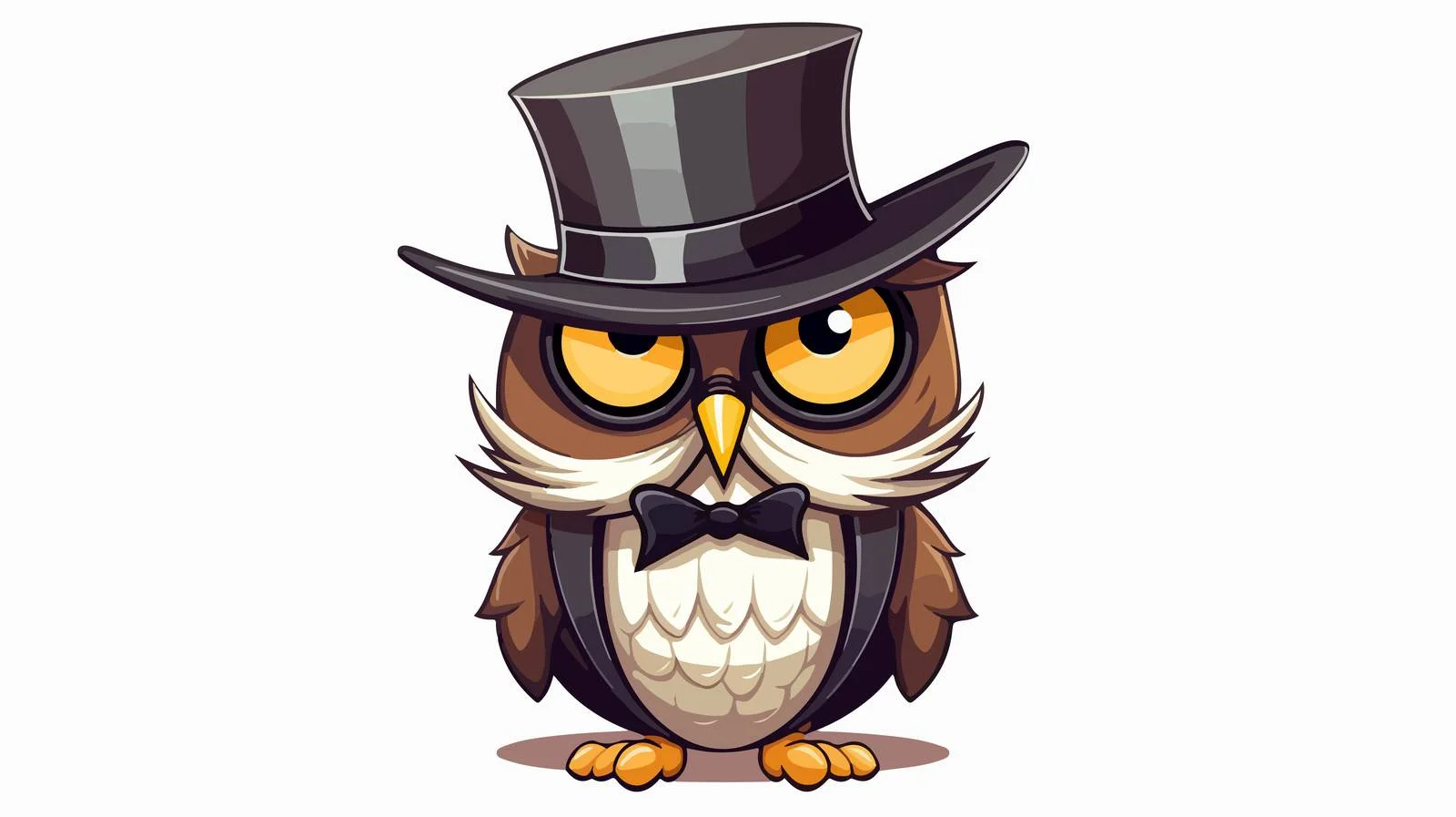 Charming Owl with Top Hat Illustration — free download from Dotvec