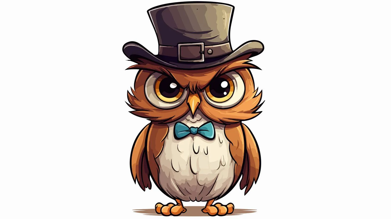 Whimsical Owl with Top Hat — free download from Dotvec
