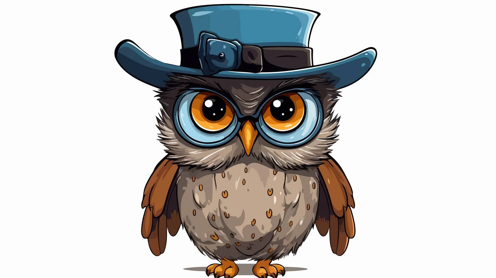 Charming Owl Top Hat Cartoon — free download from Dotvec