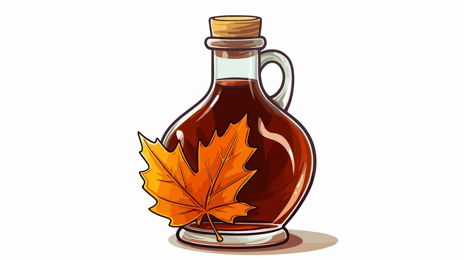 Cartoon Maple Syrup Bottle Illustration — free download from Dotvec