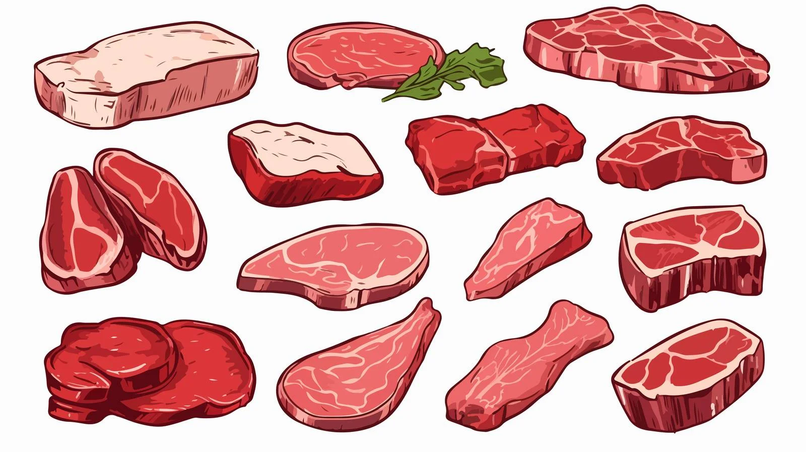 Cartoon Meat Stock Vector Illustration — free download from Dotvec