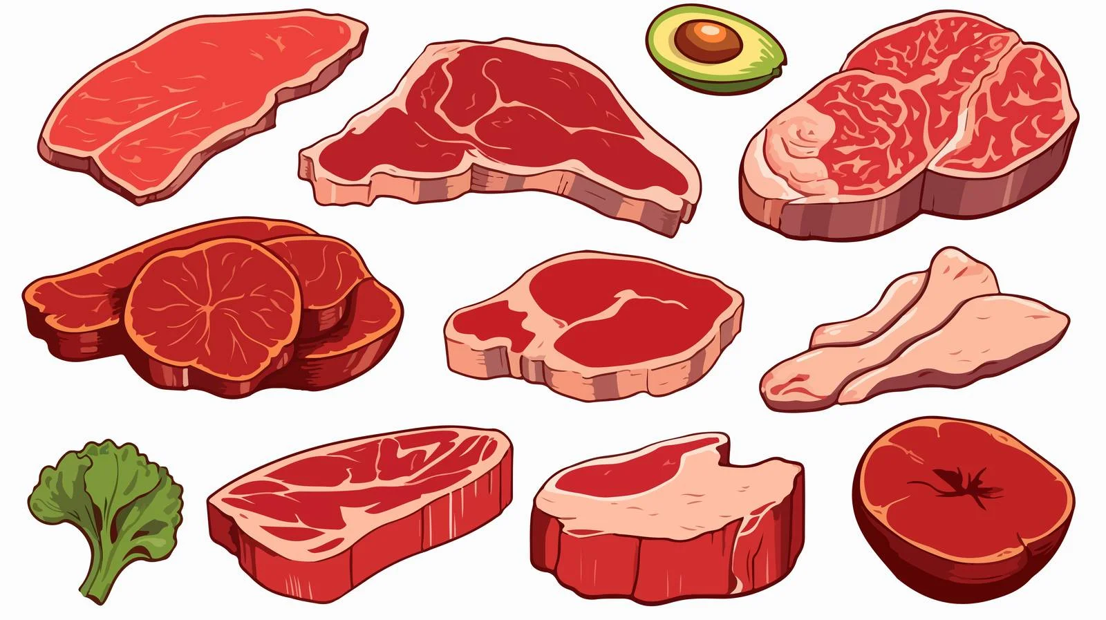 Cartoon Meat Stock Vector Illustration — free download from Dotvec