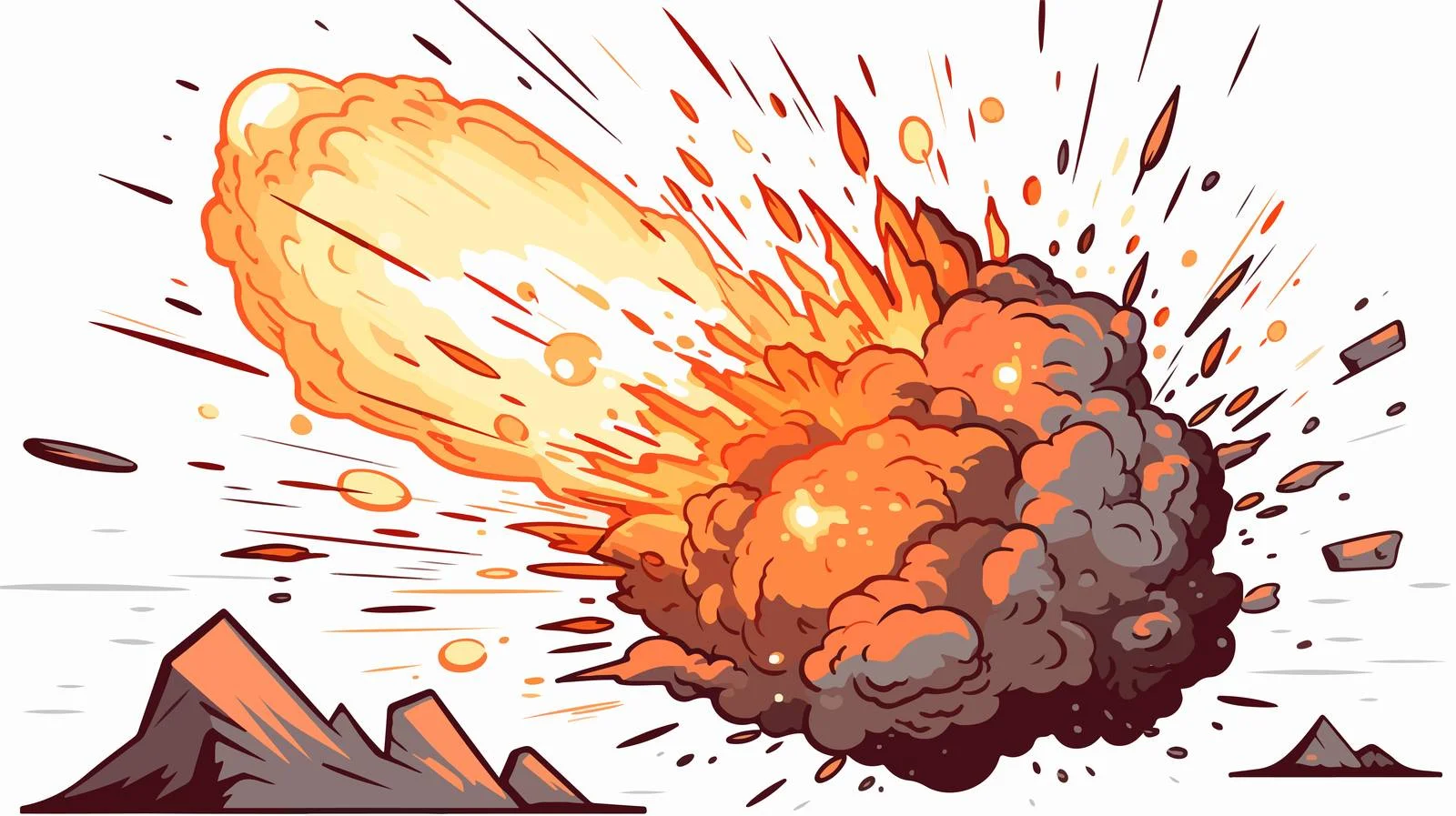 Whimsical Cartoon Meteor Illustration — free download from Dotvec