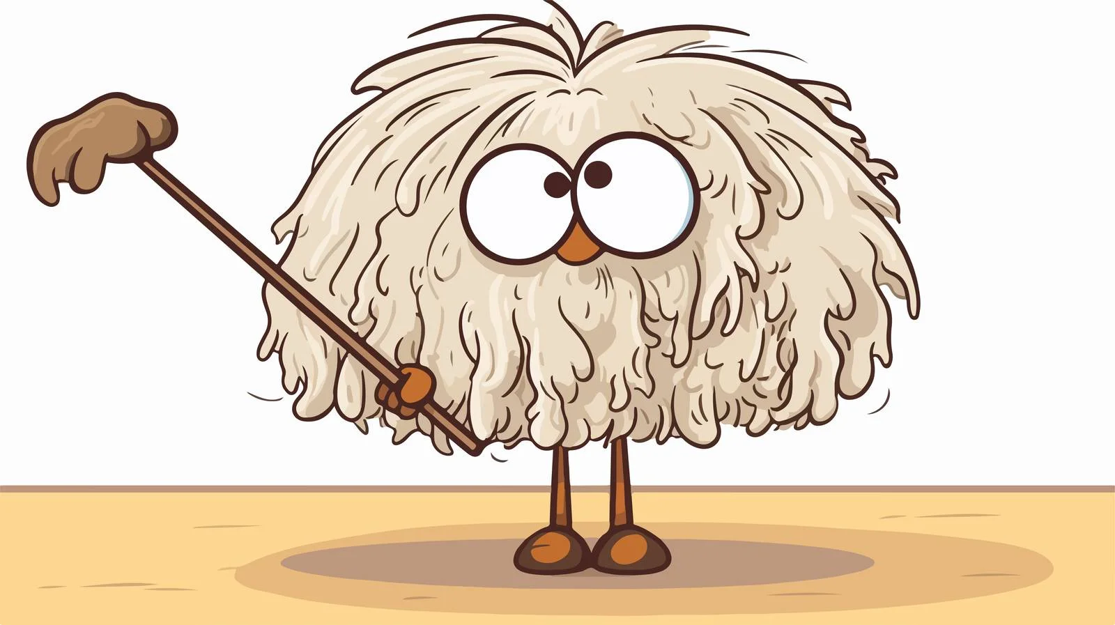 Whimsical Cartoon Mop Illustration — free download from Dotvec