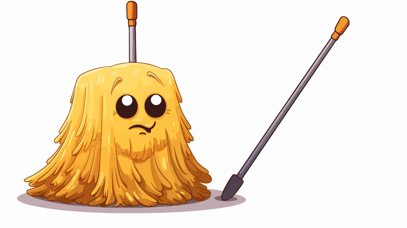 Quirky Cartoon Mop Vector Illustration — free download from Dotvec