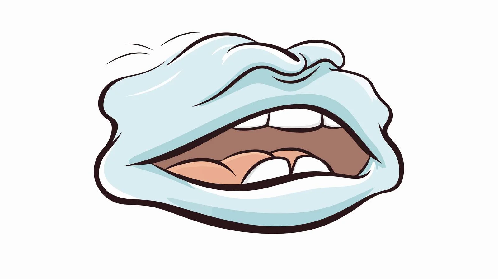 Cartoon Mouth Breathing Vector Illustration — free download from Dotvec