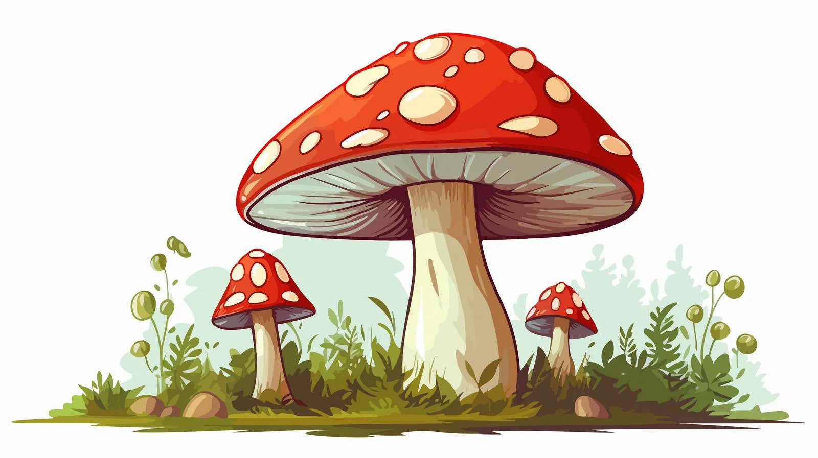 Whimsical Mushroom Cartoon Illustration — free download from Dotvec