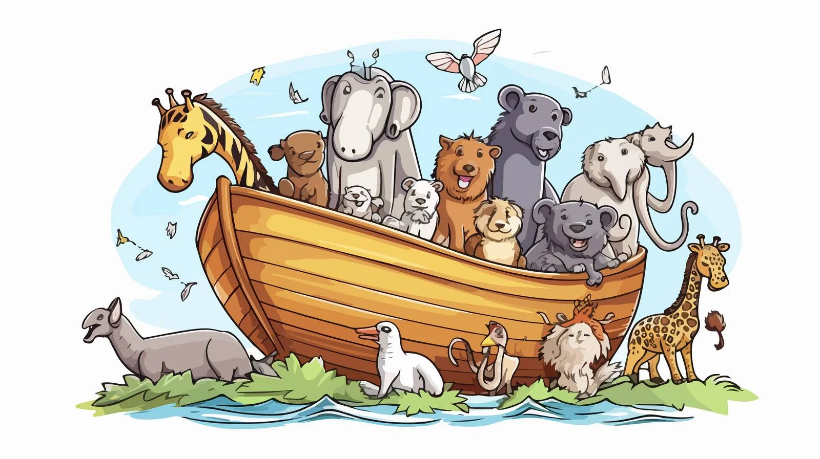 Noah's Ark Cartoon Illustration — free download from Dotvec