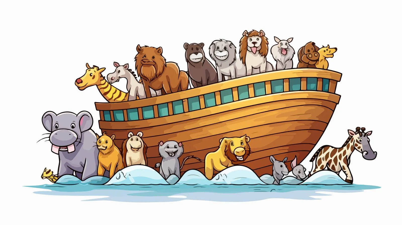 Noah's Ark Cartoon Illustration — free download from Dotvec