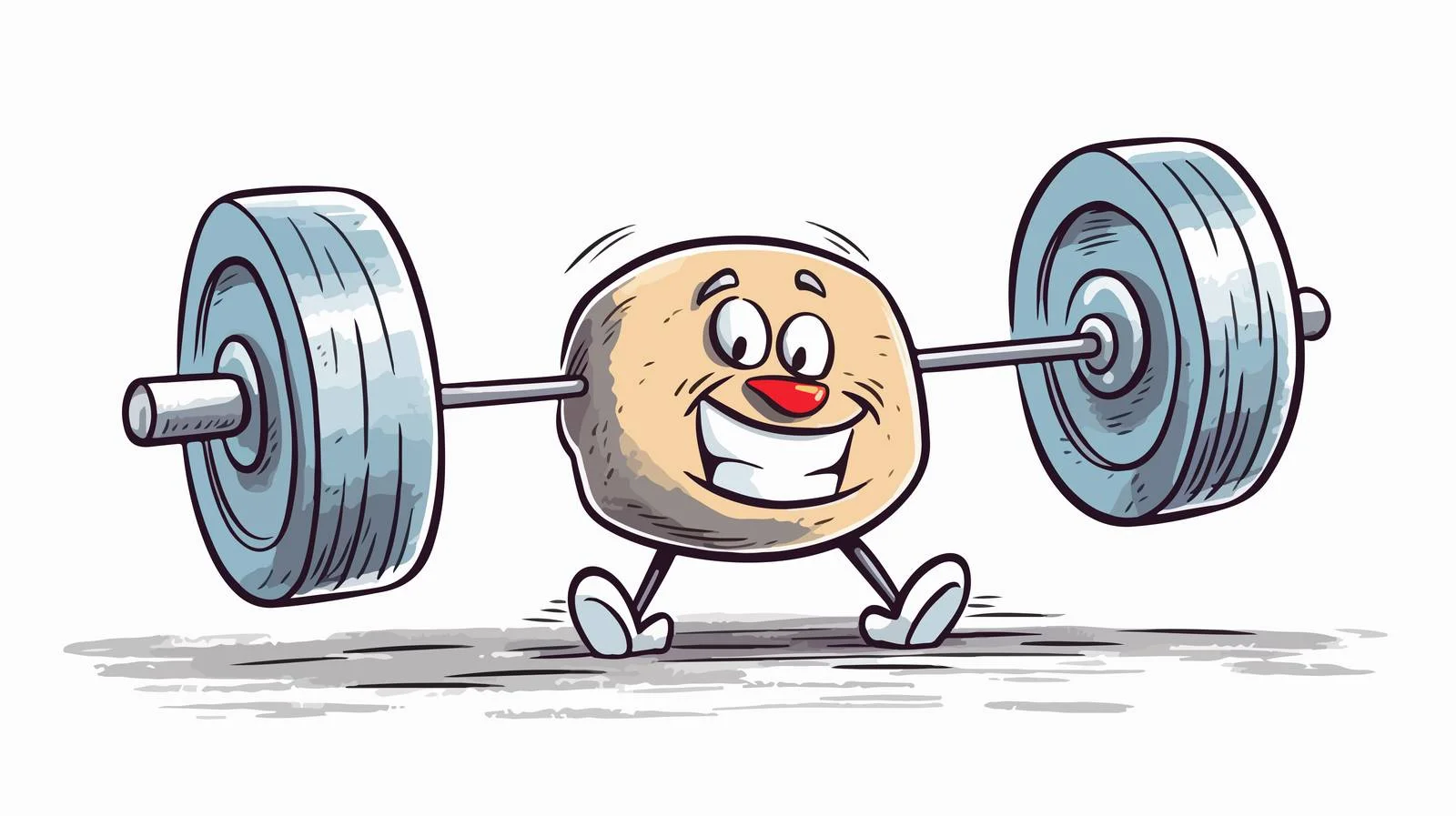 Hand-drawn Cartoon One Ton Weight Vector — free download from Dotvec