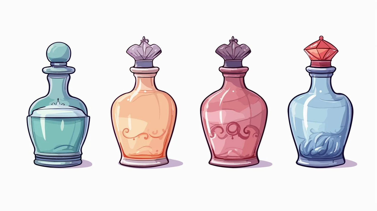 Whimsical Perfume Bottle Illustration — free download from Dotvec