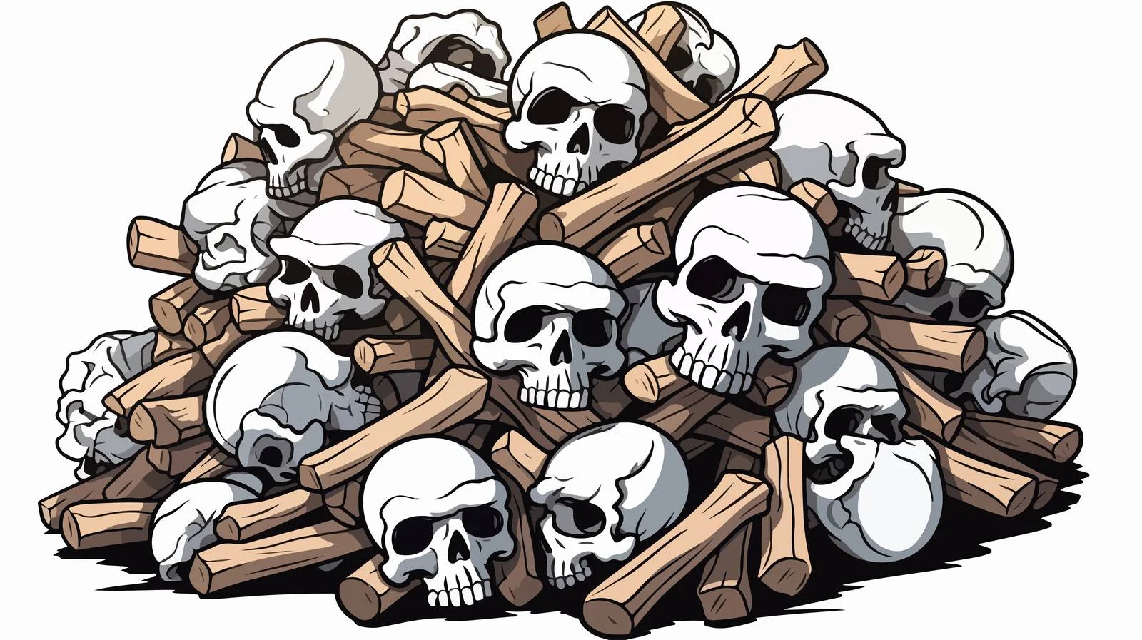 Cartoon Bones Pile Vector Illustration — free download from Dotvec