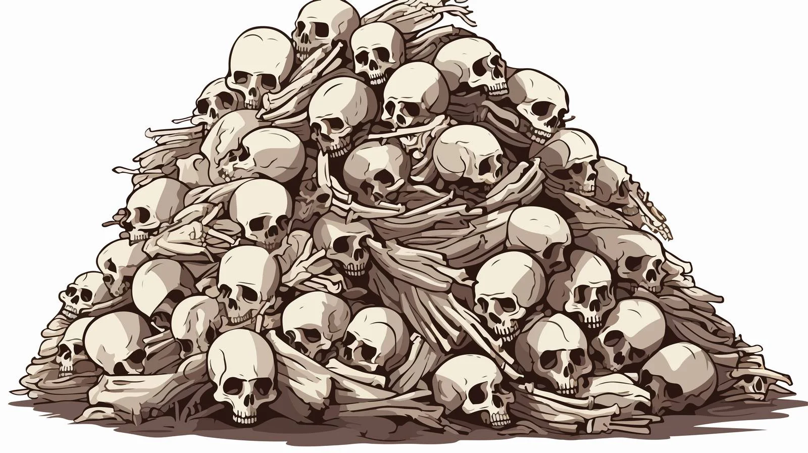 Cartoon Bones Pile Stock Vector Illustration — free download from Dotvec