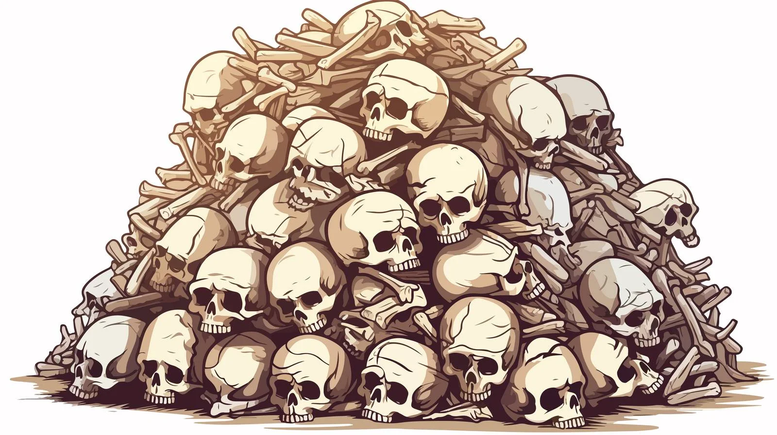 Cartoon Pile of Bones Illustration — free download from Dotvec