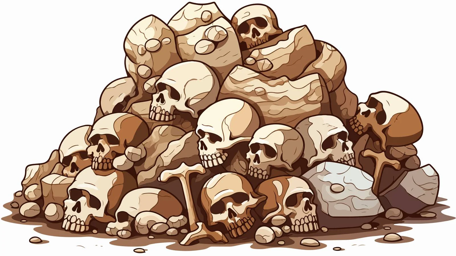 Cartoon Pile of Bones Illustration — free download from Dotvec