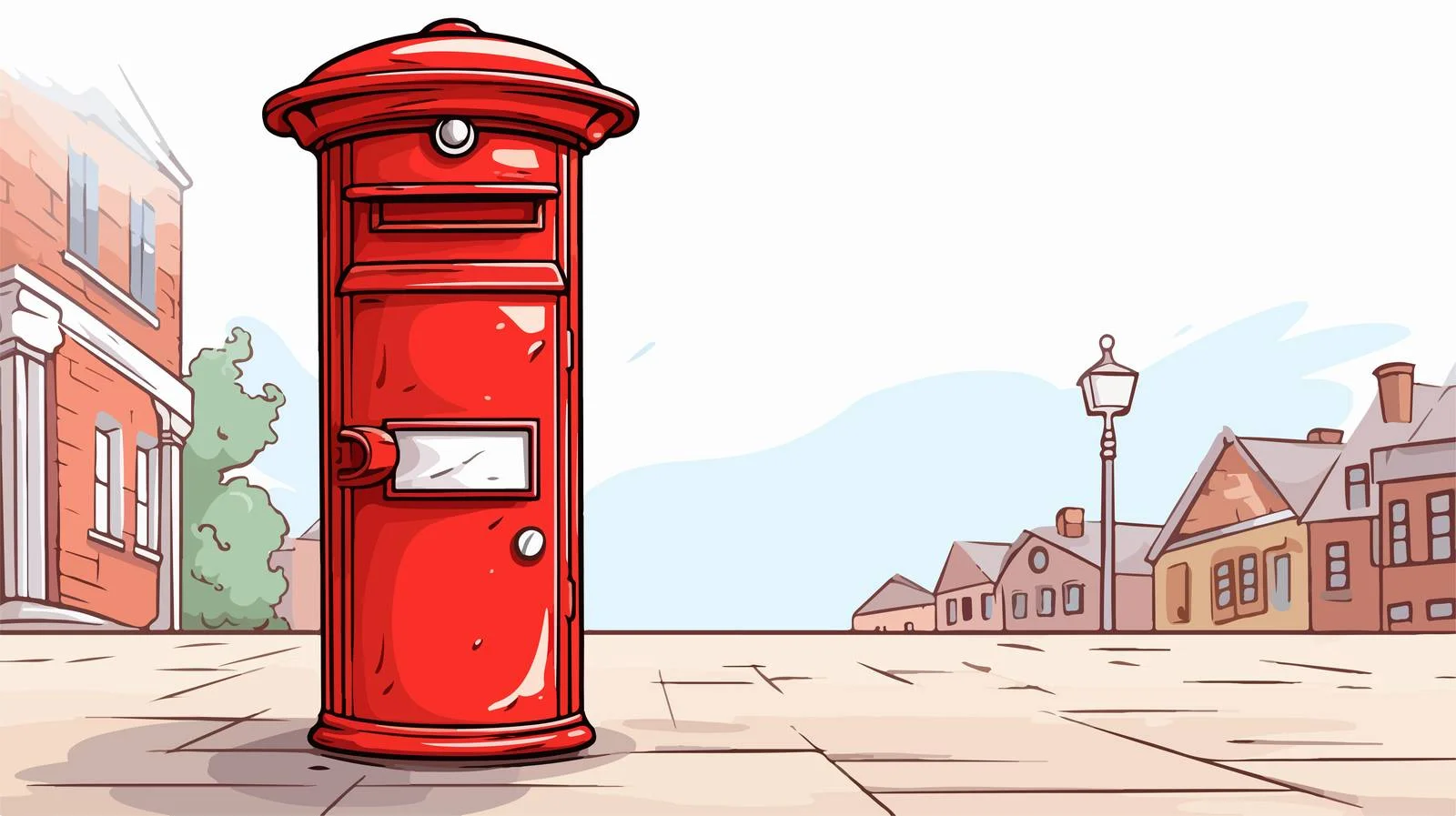 Quaint Cartoon Post Box Illustration — free download from Dotvec