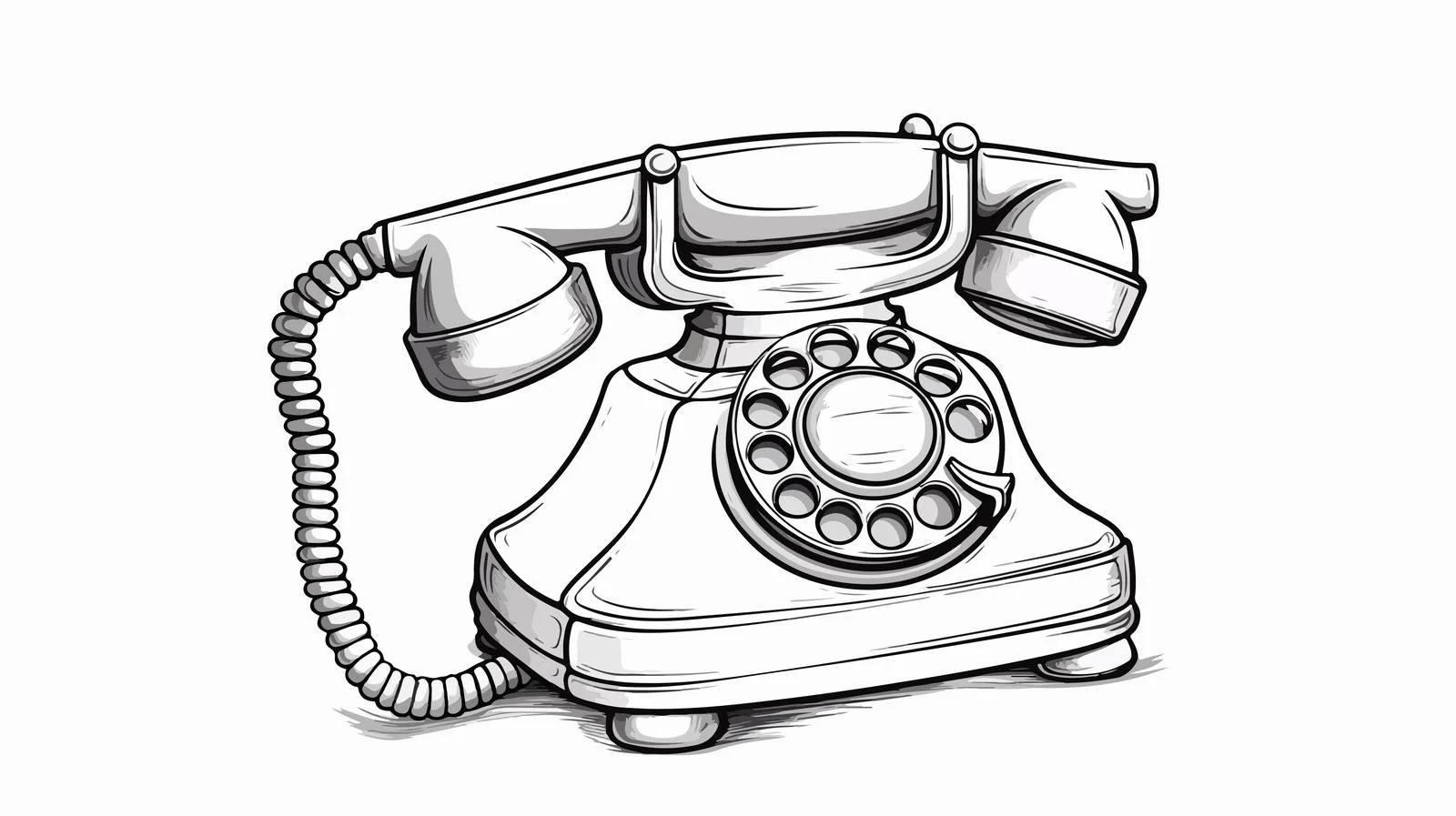 Playful Ringing Telephone Illustration — free download from Dotvec