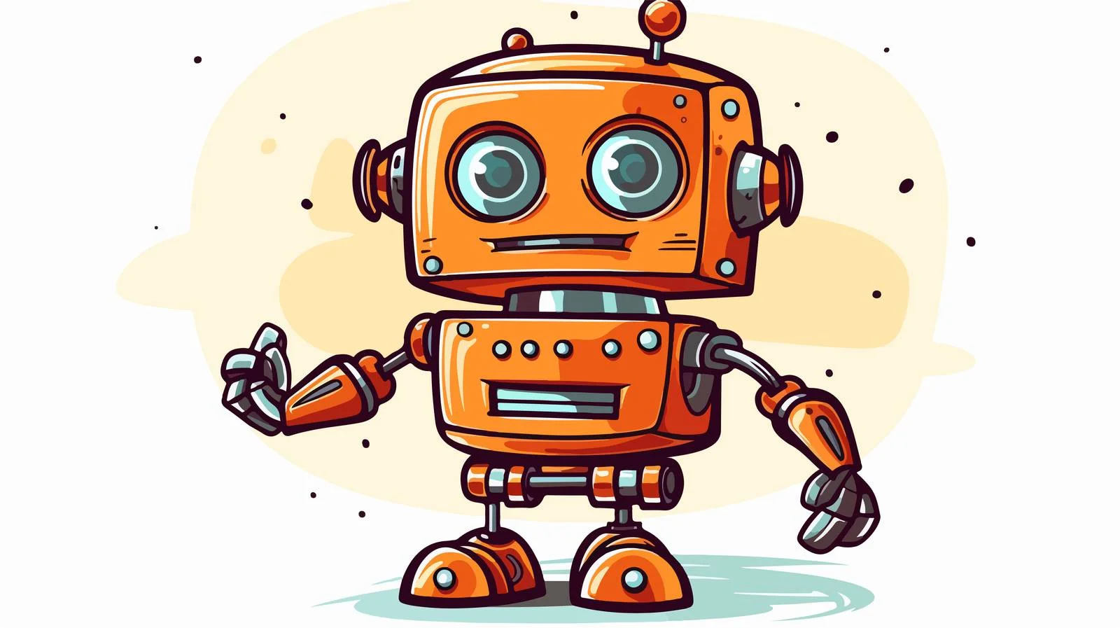Cartoon Robot Illustration — free download from Dotvec