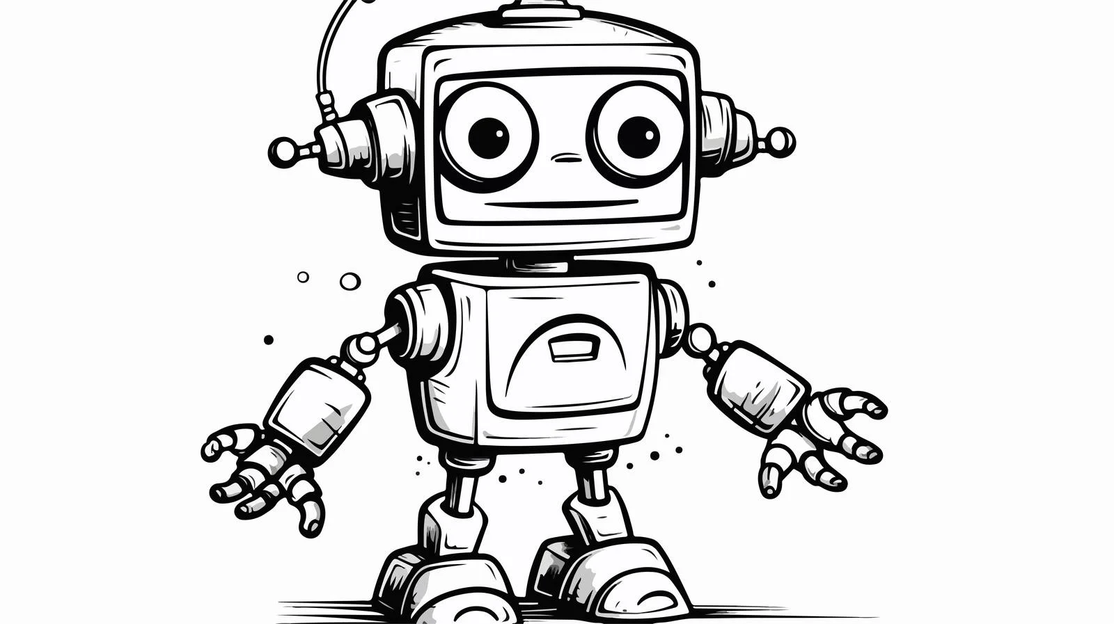 Cartoon Robot Stock Illustration — free download from Dotvec
