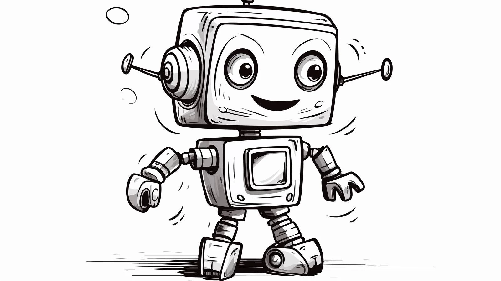 Whimsical Cartoon Robot Illustration — free download from Dotvec