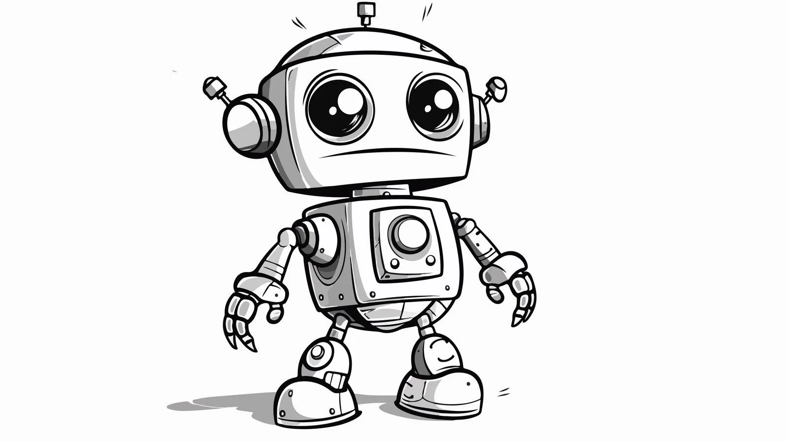 Cute Cartoon Robot Illustration — free download from Dotvec