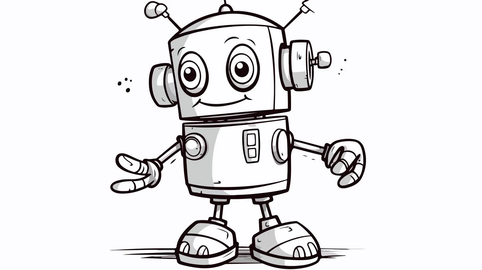 Cartoon Robot Vector Illustration — free download from Dotvec