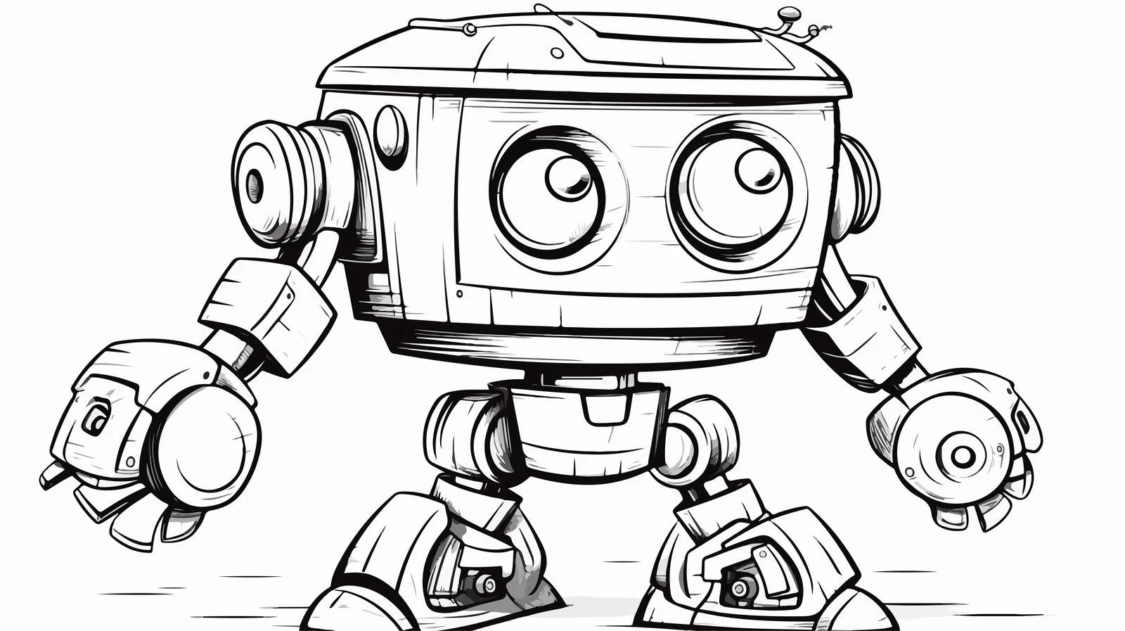 Hand-Drawn Cartoon Robot Illustration — free download from Dotvec