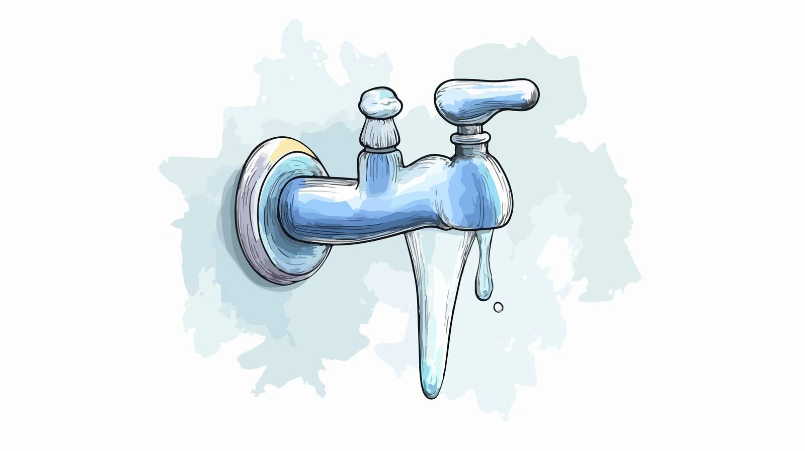 Cheerful Running Faucet Illustration — free download from Dotvec