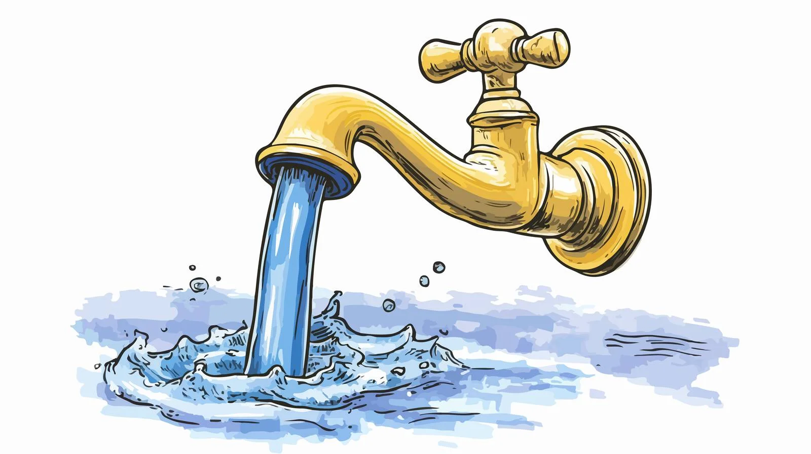 Animated Running Faucet Illustration — free download from Dotvec