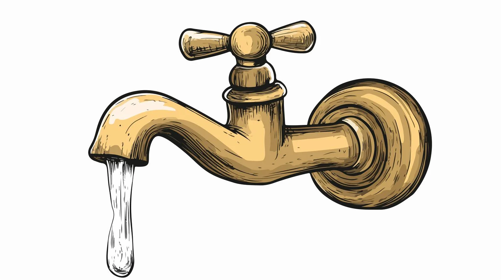 Energetic Cartoon Running Faucet Illustration — free download from Dotvec