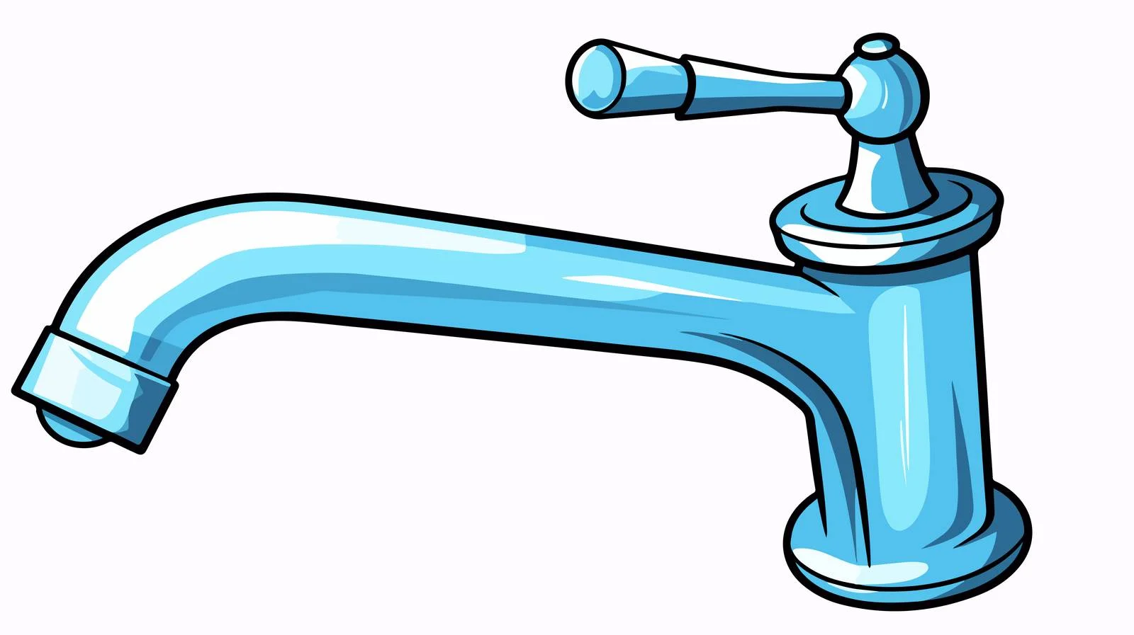 Quirky Running Faucet Vector Illustration — free download from Dotvec