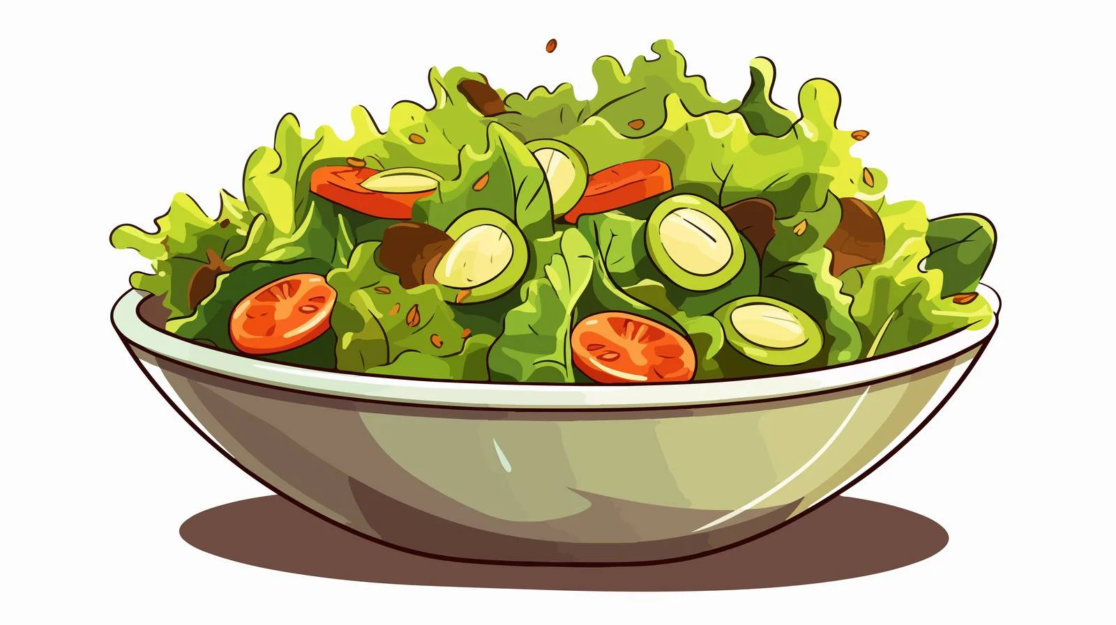 Hand-Drawn Cartoon Salad Vector Illustration — free download from Dotvec