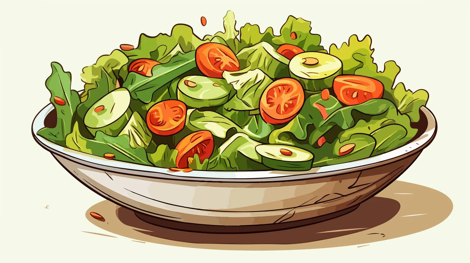 Whimsical Salad Stock Vector Illustration — free download from Dotvec